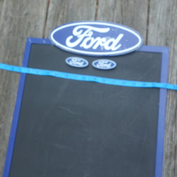Ford Motor Company Blue Wood Border Chalk Board with Two Ford Oval Magnets - Picture 4 of 15